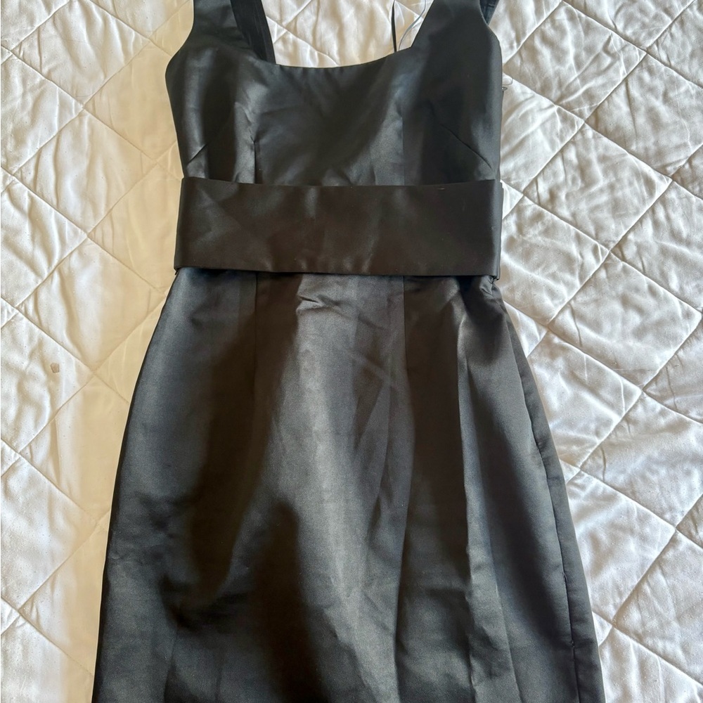 ABS Allen Schwartz Black Satin Mini Dress